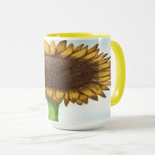 Pretty Sunflower Mug (Front Right)