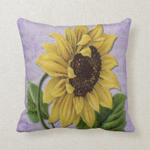 Pretty Sunflower On Sheet Music Throw Pillow