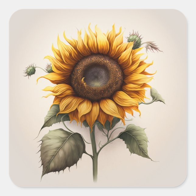 Pretty Sunflower Stickers (Front)