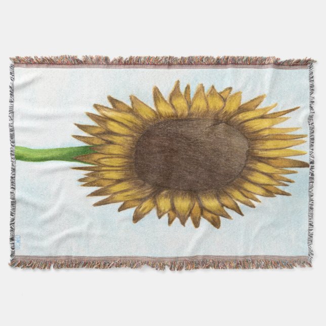 Pretty Sunflower Throw Blanket (Front)
