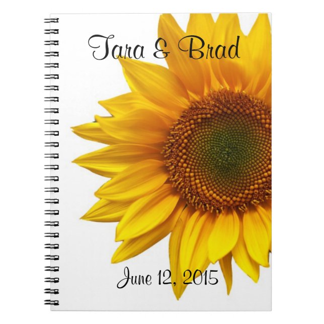 Pretty Sunflower Wedding Guest Book (Front)