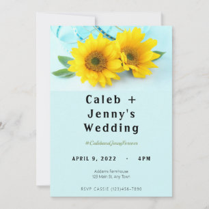 Pretty Sunflower Wedding Invitation