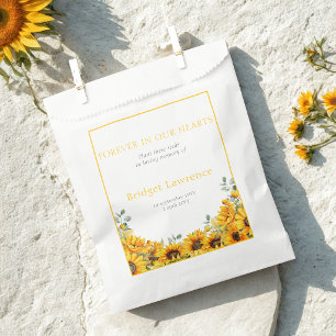 Pretty Sunflowers Funeral Seed Packet Favour Bag