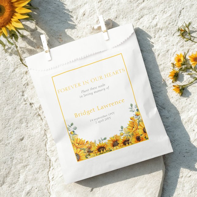 Pretty Sunflowers Funeral Seed Packet Favour Bag (Creator Uploaded)