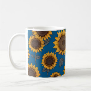 Pretty sunflowers pattern coffee mug