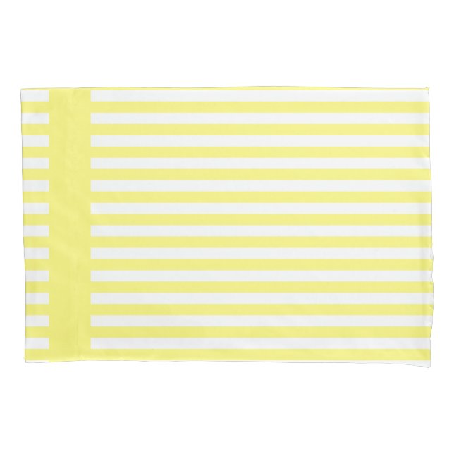 Pretty Sunny Yellow & White Stripes Custom Pillowcase (Front)