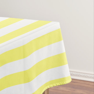 Pretty Sunny Yellow & White Stripes Custom Tablecloth
