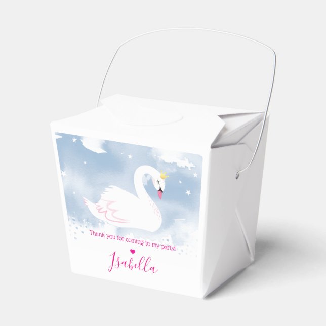 PRETTY SWAN PRINCESS stylish blue pink colours Favor Box (Front Side)