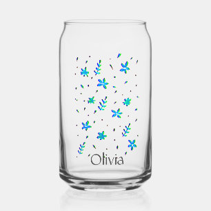 Pretty Sweet Modern Flower Design Can Glass