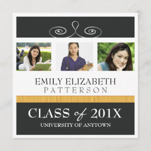 Pretty Swirl Photo College Graduation Announcement