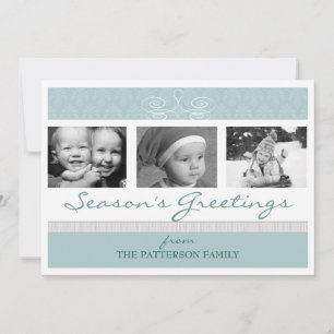 Pretty Swirl Season's Greetings Holiday Photo Card