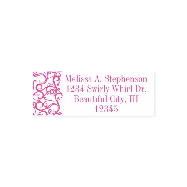 Pretty Swirls Custom Return Address Stamp (Design)