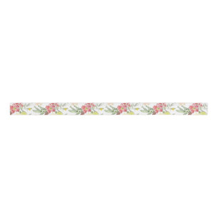 Pretty Tan Floral  Grosgrain Ribbon