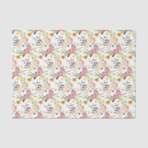 Pretty Tan Floral Tissue Paper