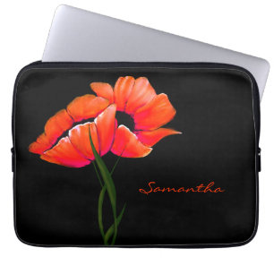 Pretty Tangerine Poppies Laptop Case