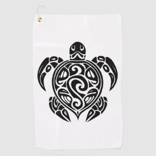 Pretty Tattoo Diver Turtle Golf Towel