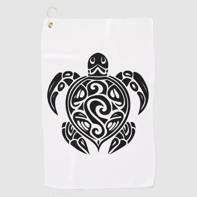 Pretty Tattoo Diver Turtle  Golf Towel (Front)