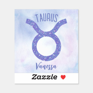 Pretty Taurus Astrology Sign Personalized Purple