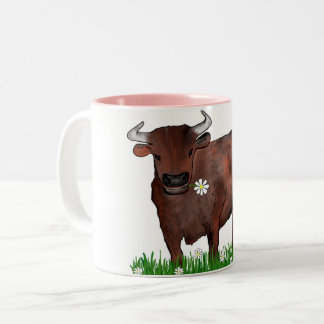 Pretty Taurus Bull And Daisies Zodiac Mug