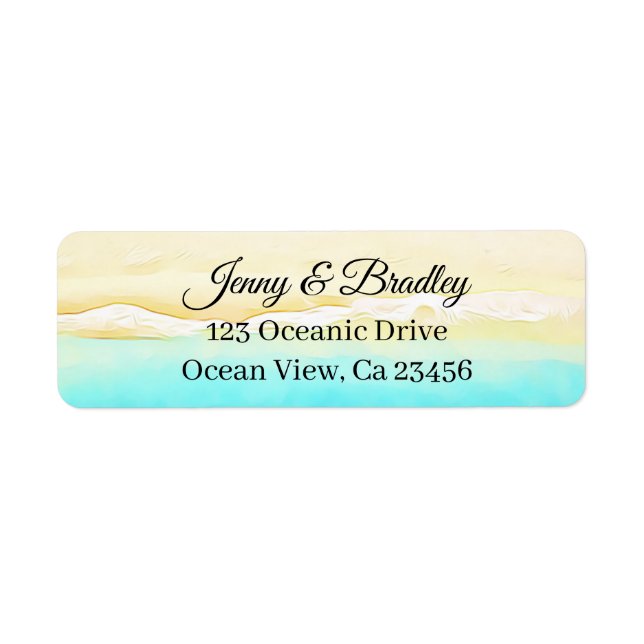 Pretty Teal and Sand Ocean Shore (Front)