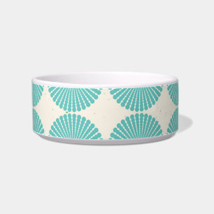Pretty Teal Aqua Turquoise Blue Circles Discs Bowl