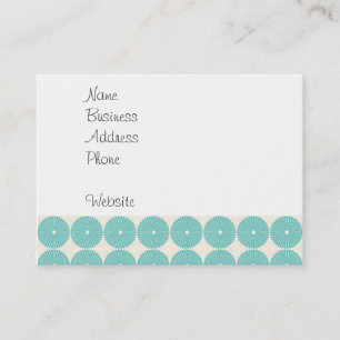 Pretty Teal Aqua Turquoise Blue Circles Discs Business Card