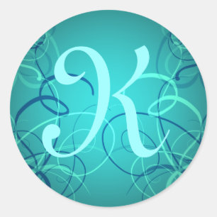 Pretty  teal blue ribbons stickers to personalize