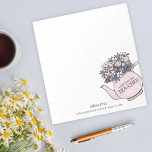 Pretty Teapot and Flowers Teacher Gift Notepad<br><div class="desc">This personalized notepad is the perfect gift for any teacher who loves a bit of humour. Featuring a charming design with a teapot sprouting flowers and the pun "a note from your TEA-CHER, " this notepad offers a playful way for teachers to jot down reminders, notes, or messages. There's also...</div>