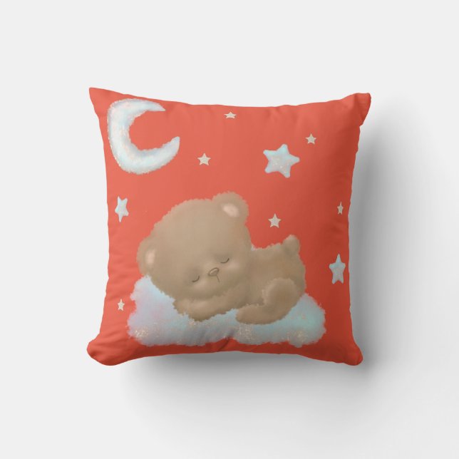Pretty teddy Throw Pillow (Front)