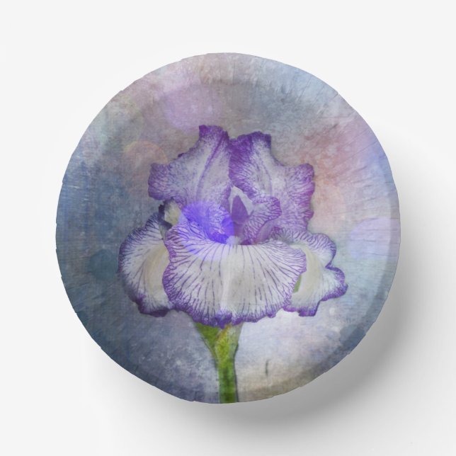 Pretty Textured Iris Paper Plate (Front)