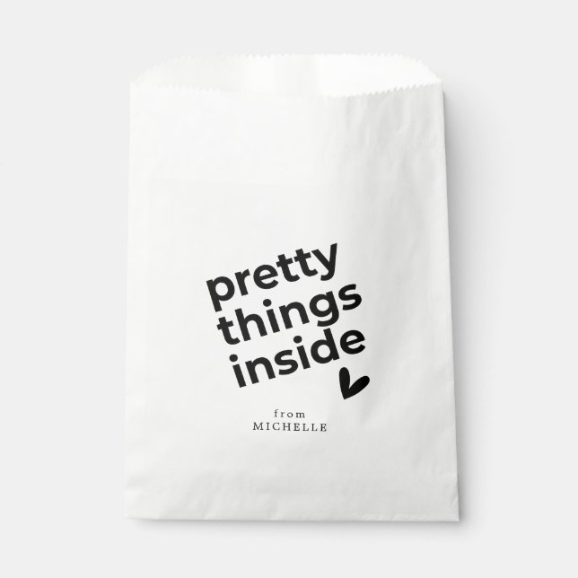 Pretty Things Inside, Minimalist, Custom Favour Bag (Front)