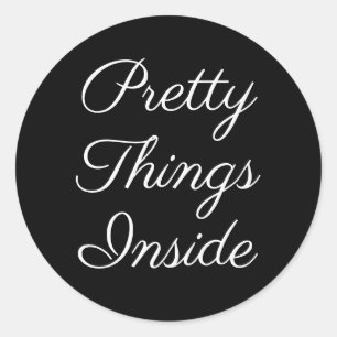 Pretty Things Inside Personalized Text And Logo Classic Round Sticker