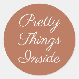 Pretty Things Inside Personalized Text And Logo Classic Round Sticker