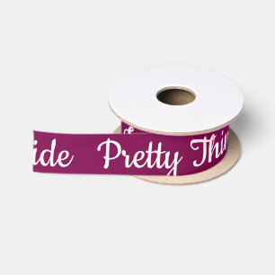 Pretty Things Inside Personalized Text And Logo  Satin Ribbon