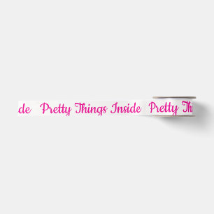Pretty Things Inside Personalized Text And Logo Satin Ribbon