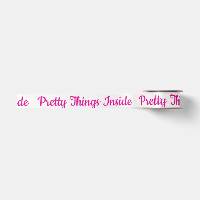 Pretty Things Inside Personalized Text And Logo  Satin Ribbon (Front)
