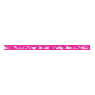 Pretty Things Inside Personalized Text And Logo Satin Ribbon