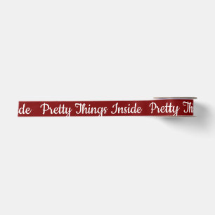 Pretty Things Inside Personalized Text And Logo Satin Ribbon