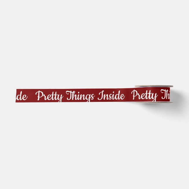 Pretty Things Inside Personalized Text And Logo  Satin Ribbon (Front)