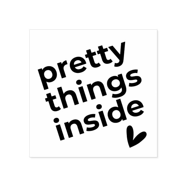 Pretty Things Inside, Small Business Packaging Rubber Stamp (Imprint)