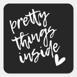 Pretty Things Inside, Small Business Packaging Square Sticker