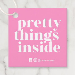 Pretty Things Inside, Small Business Tags Pink