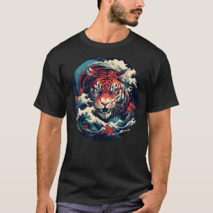 Pretty Tiger Face in Japan Style for big Cats Love T-Shirt