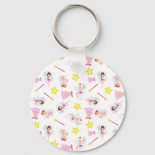 Pretty Tooth Fairy Magic Wand White Teeth Keychain