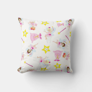 Pretty Tooth Fairy Magic Wand White Teeth Throw Pillow