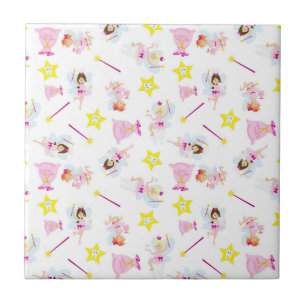 Pretty Tooth Fairy Magic Wand White Teeth Tile