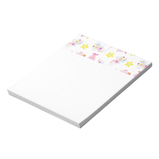 Pretty Tooth Fairy Magic Wand White Teeth Yellow Notepad (Rotated)