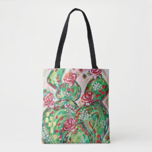 Pretty tote back/ cactus tote bag/ southwest tote bag