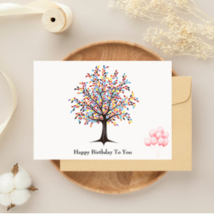 Pretty Tree and Balloon Birthday Card