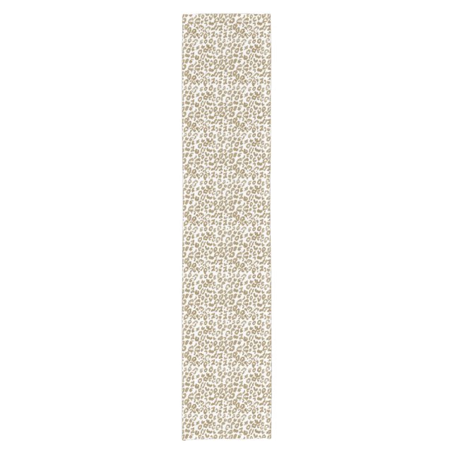 Pretty Trendy Leopard Print Gold Glitter Short Table Runner (Front)